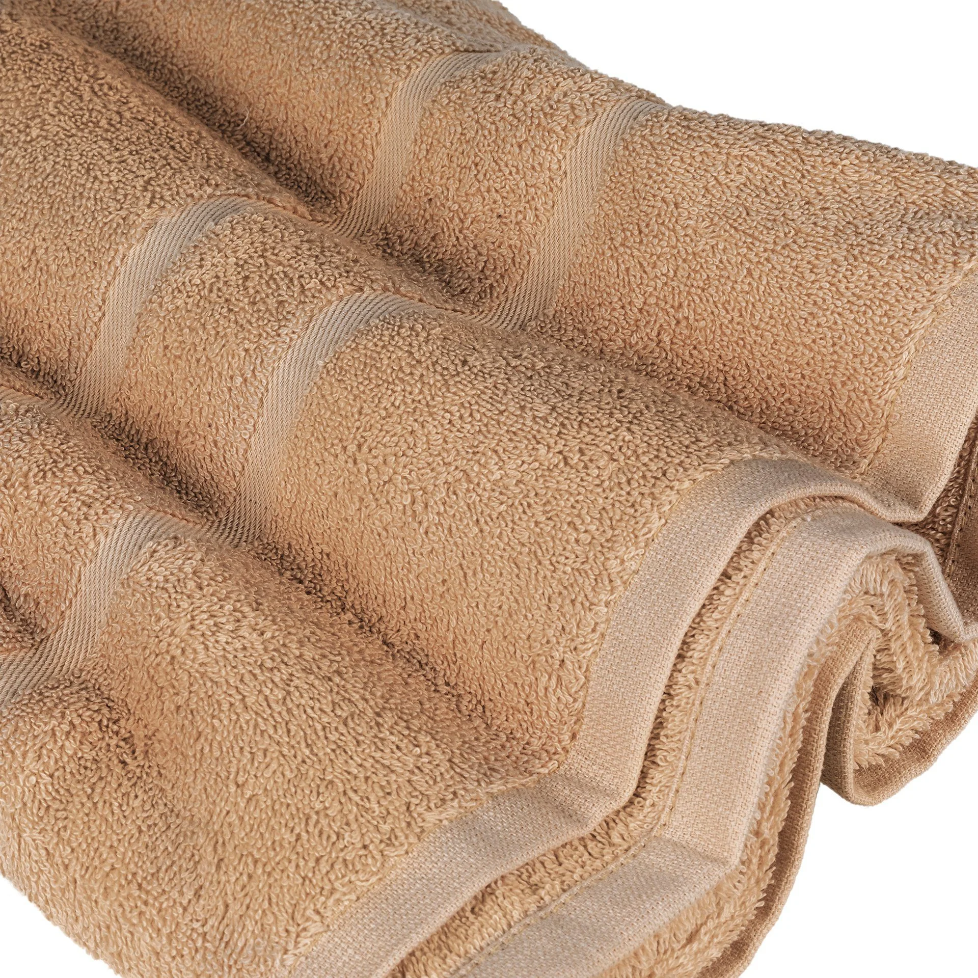 STICKANDSHINE Frottee-Handtücher – Hellbraun, 100% Baumwolle, 500 g/m²